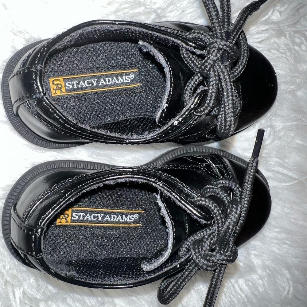 Size 7c Black Stacy Adams Toddler Dress Shoes